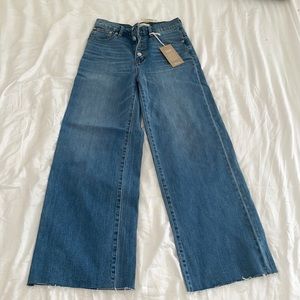 MADEWELL WIDE LEG BUTTON FRONT DENIM PANTS